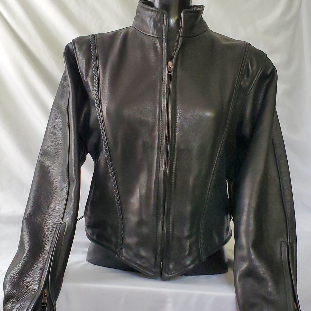 Fashions By Rose Women's Leather Motorcycle Jacket